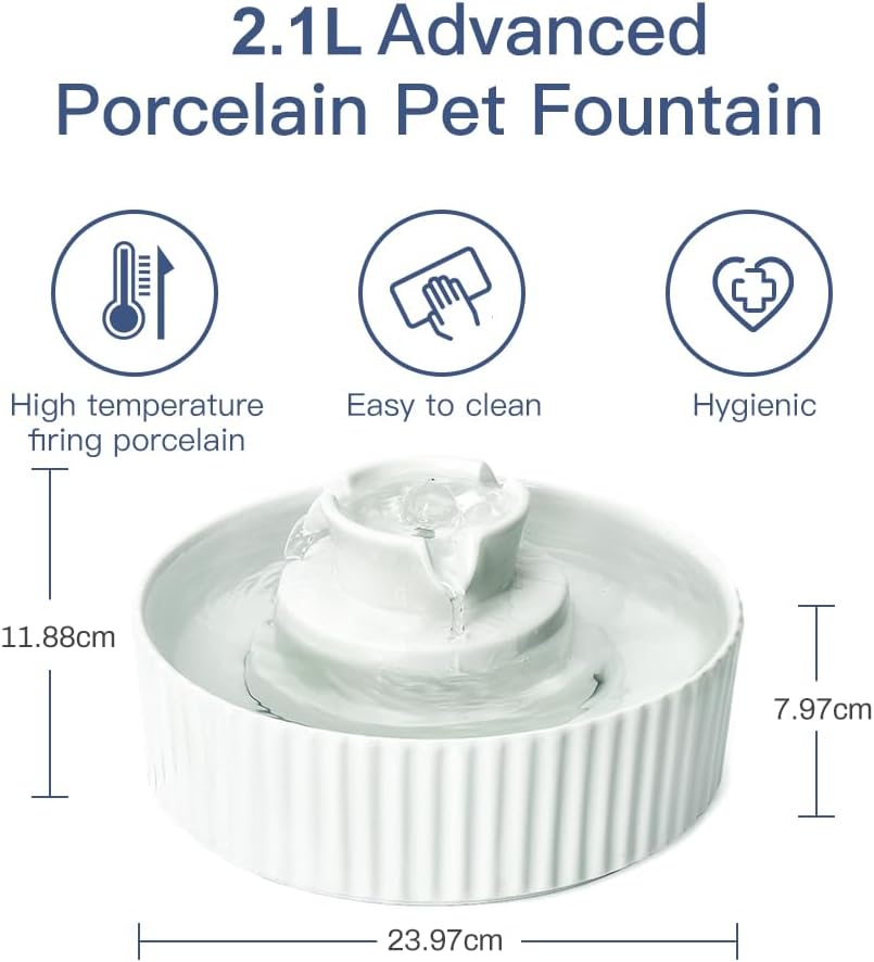 Fontaine à Eau Chat Céramique 2.1L