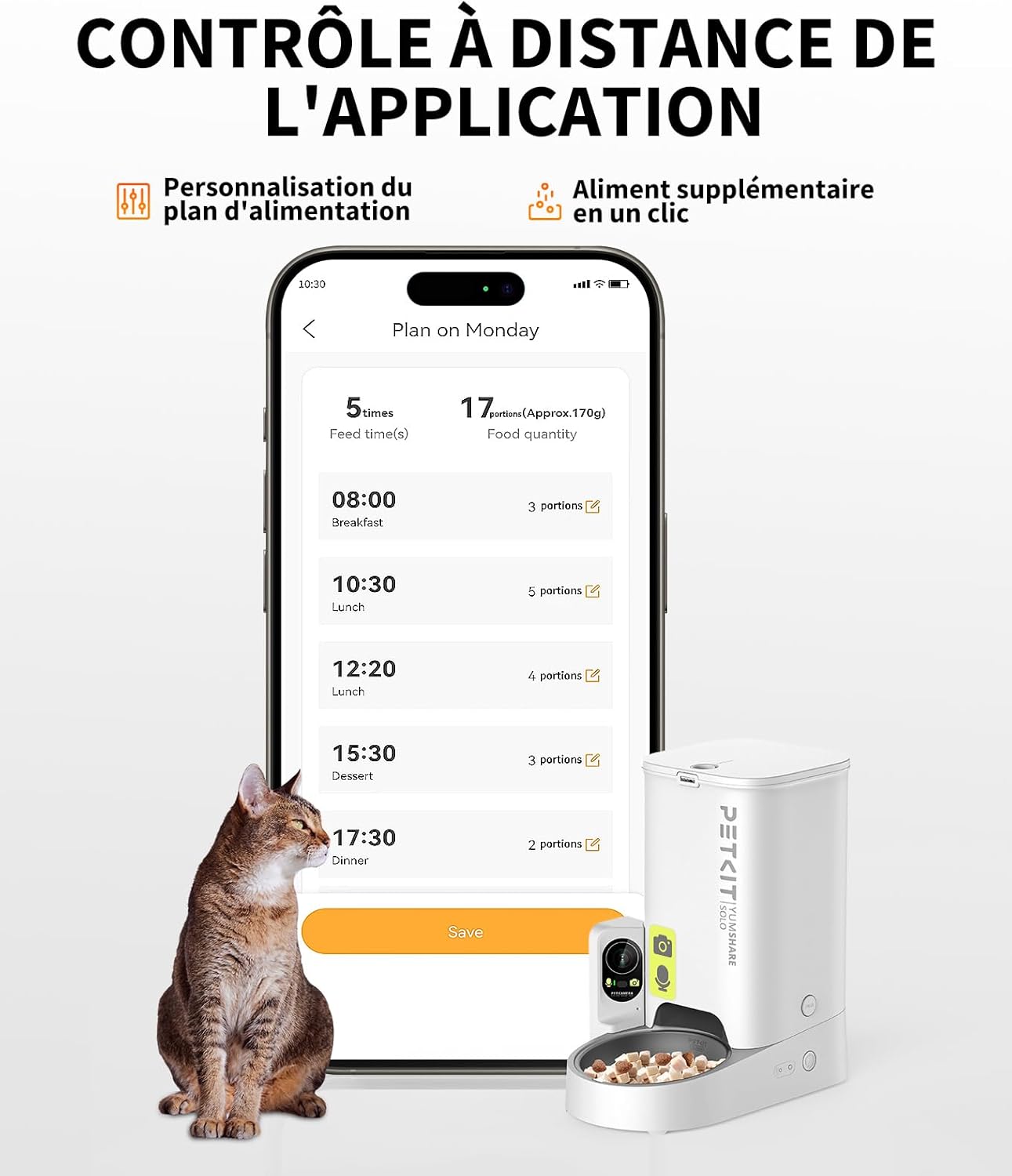 Distributeur Croquettes Chat 5 Repas par Jour
