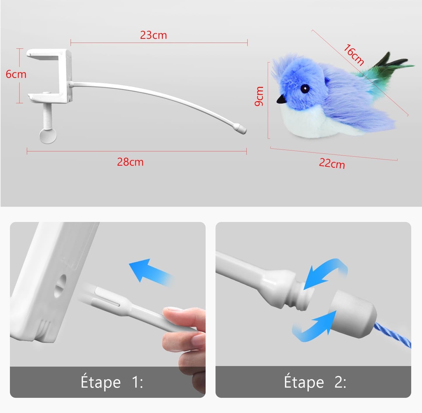 Jouet pour Chat Oiseau avec Herbe à Chat