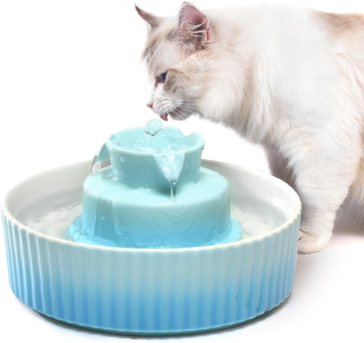 Fontaine à Eau Chat Céramique 2.1L