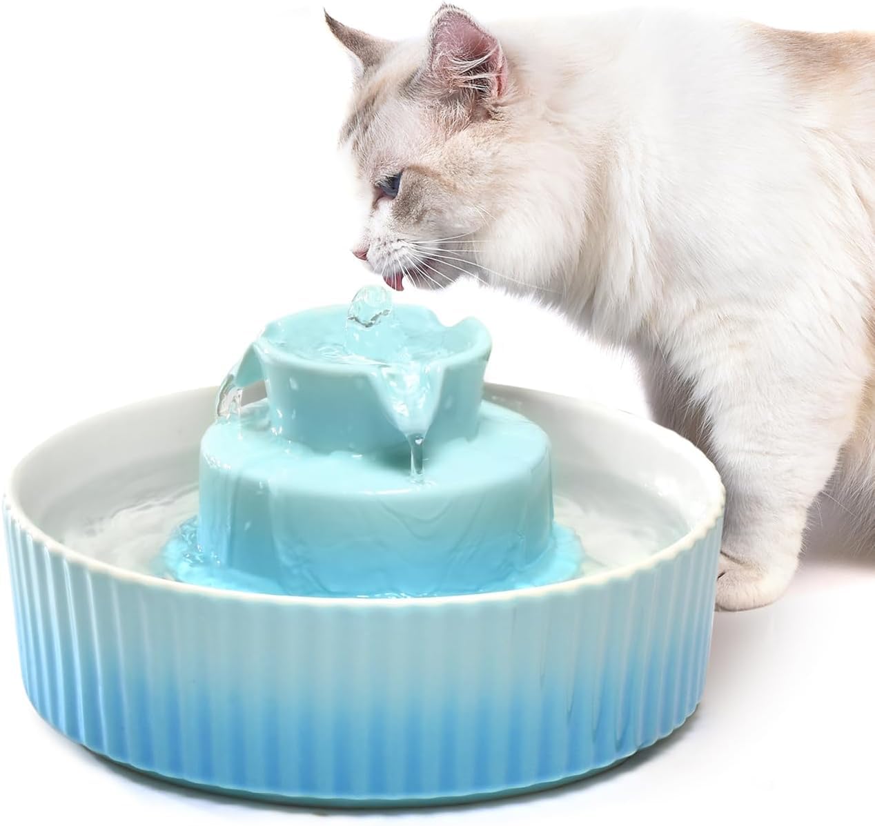 Fontaine à Eau Chat Céramique 2.1L