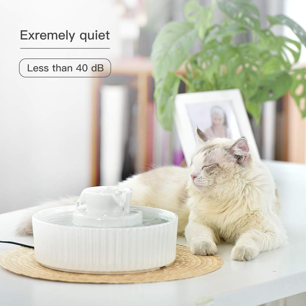 Fontaine à Eau Chat Céramique 2.1L