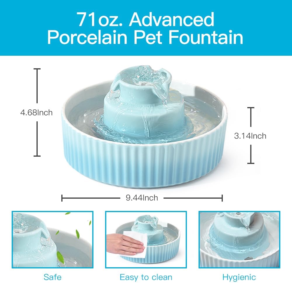 Fontaine à Eau Chat Céramique 2.1L