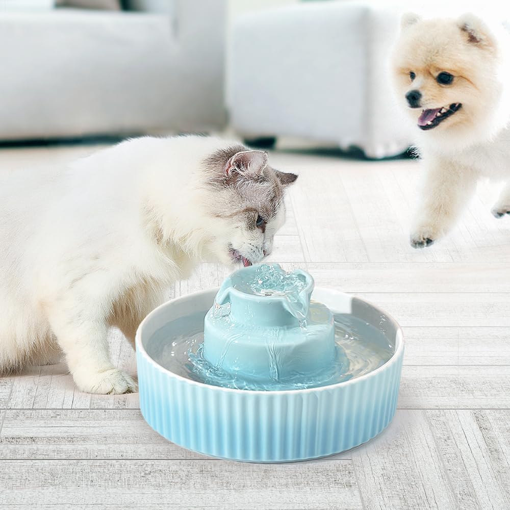 Fontaine à Eau Chat Céramique 2.1L