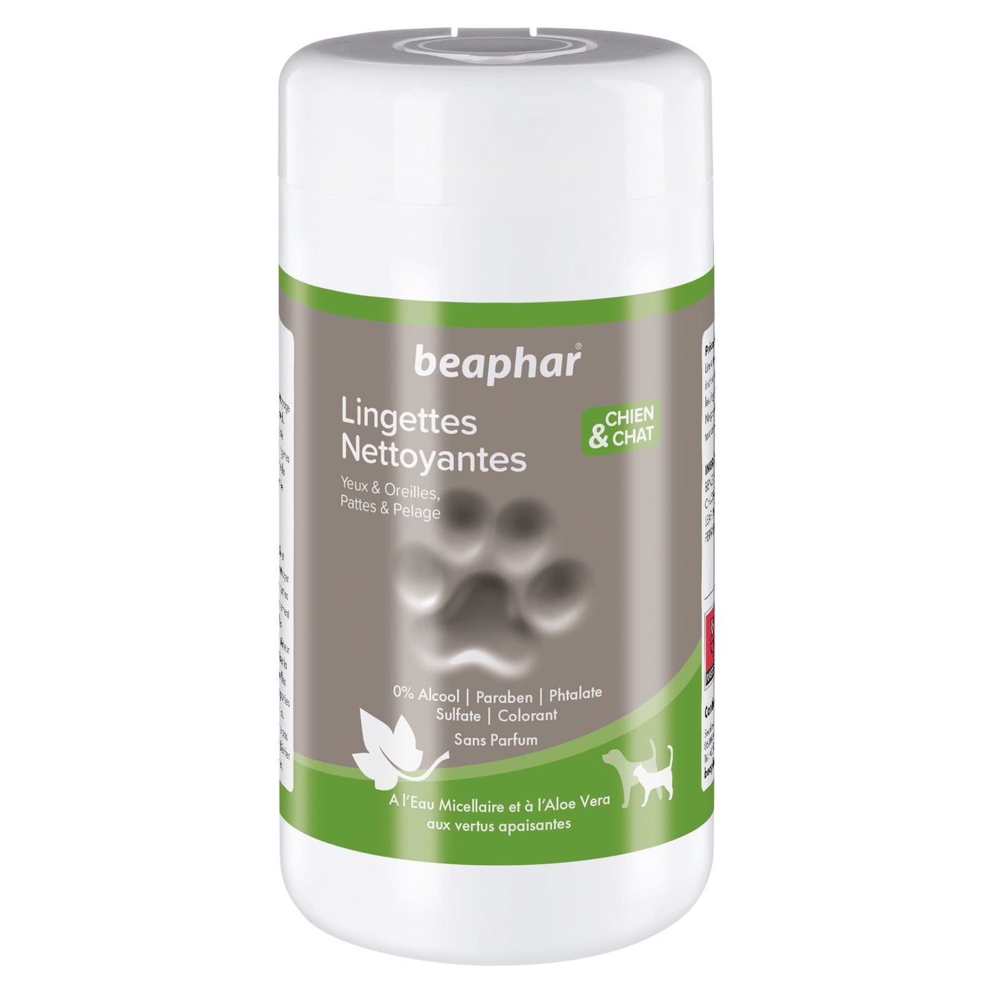Lingettes pour Chat Yeux, Oreilles, Pattes et Pelage 100 lingettes