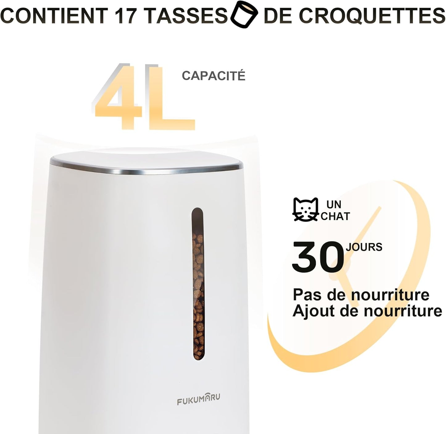 Distributeur Croquettes Chat 4L
