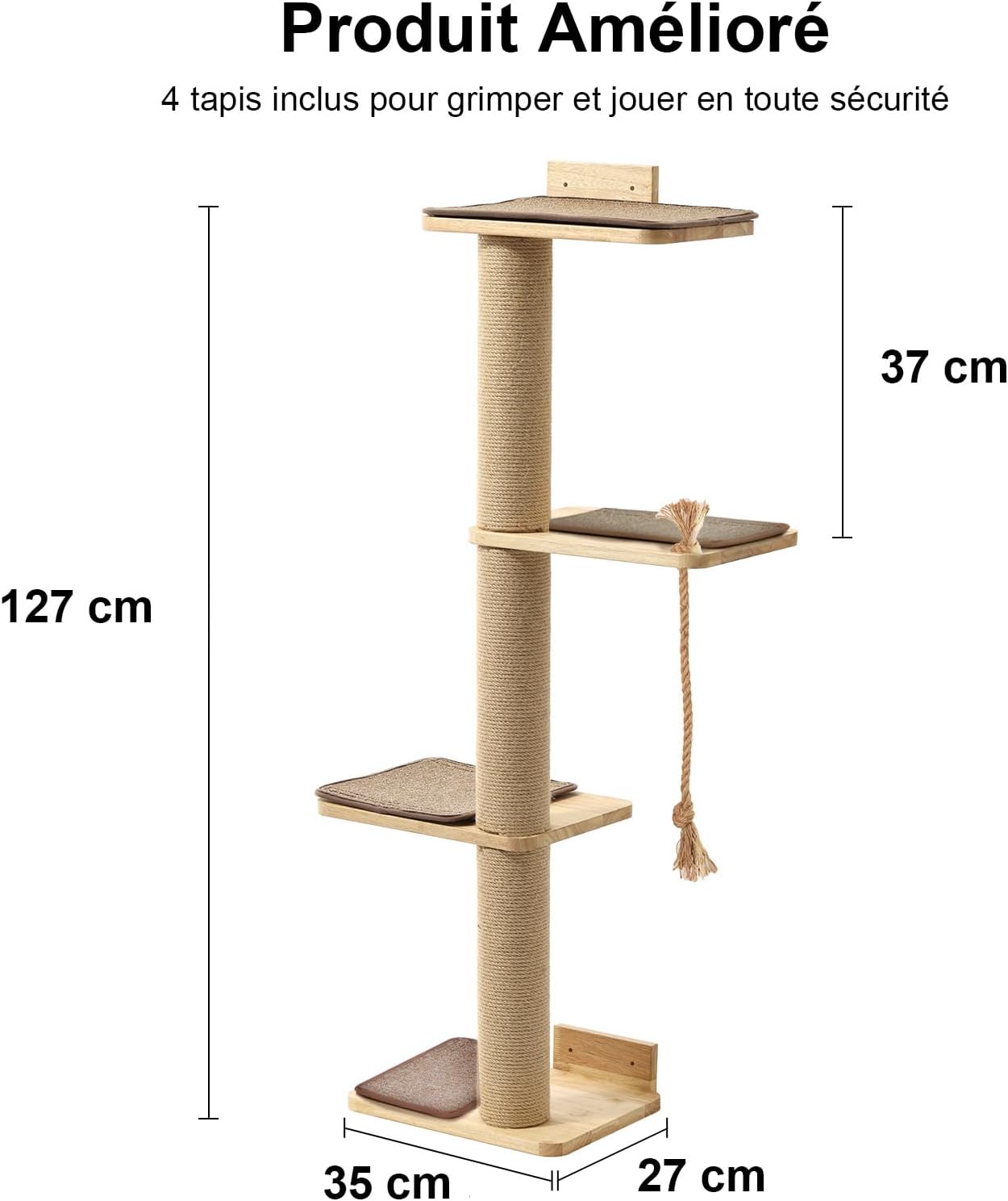 Arbre à chat Mural griffoir de 127 cm