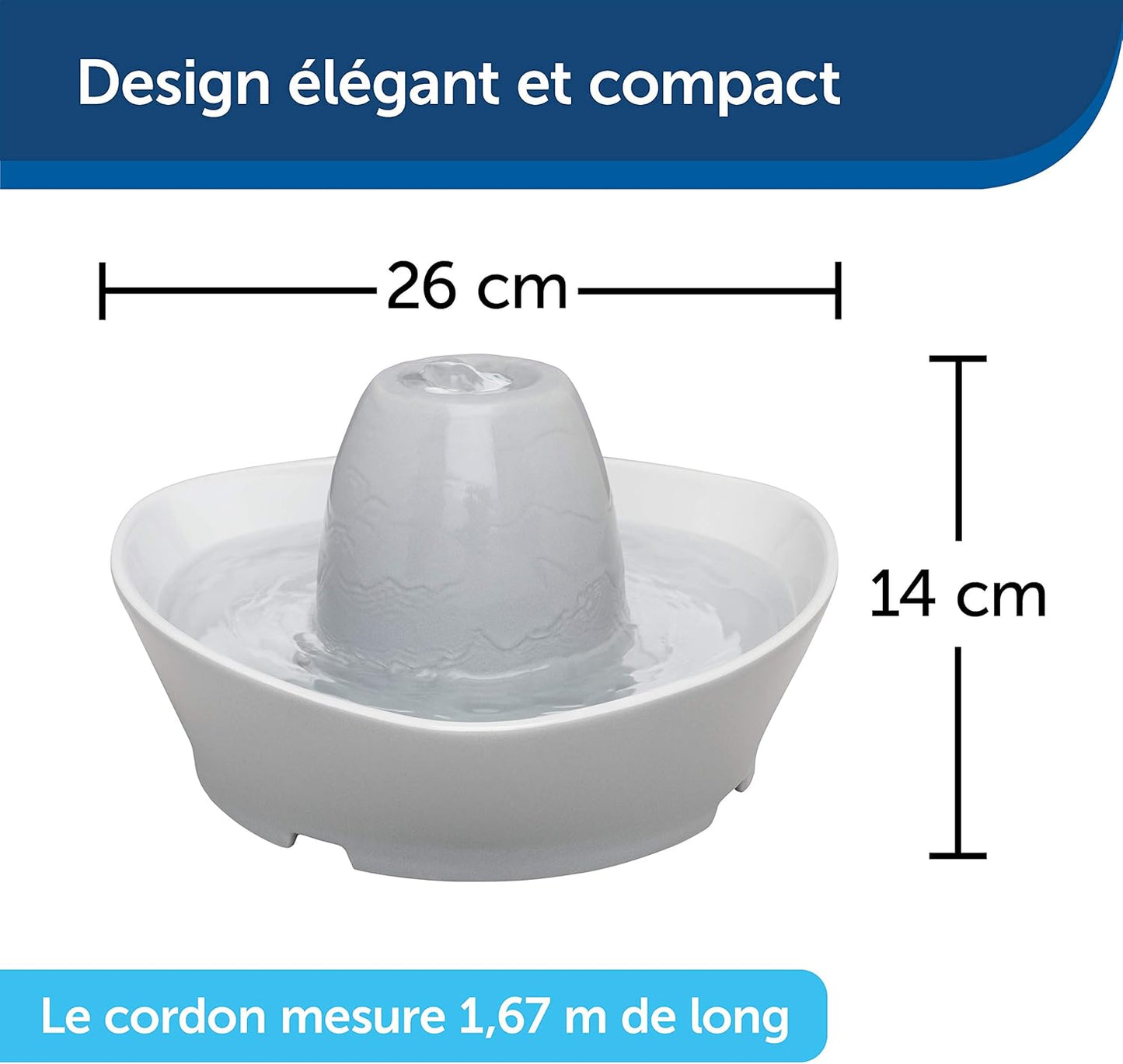 Fontaine à Eau Chat Céramique 1,8L
