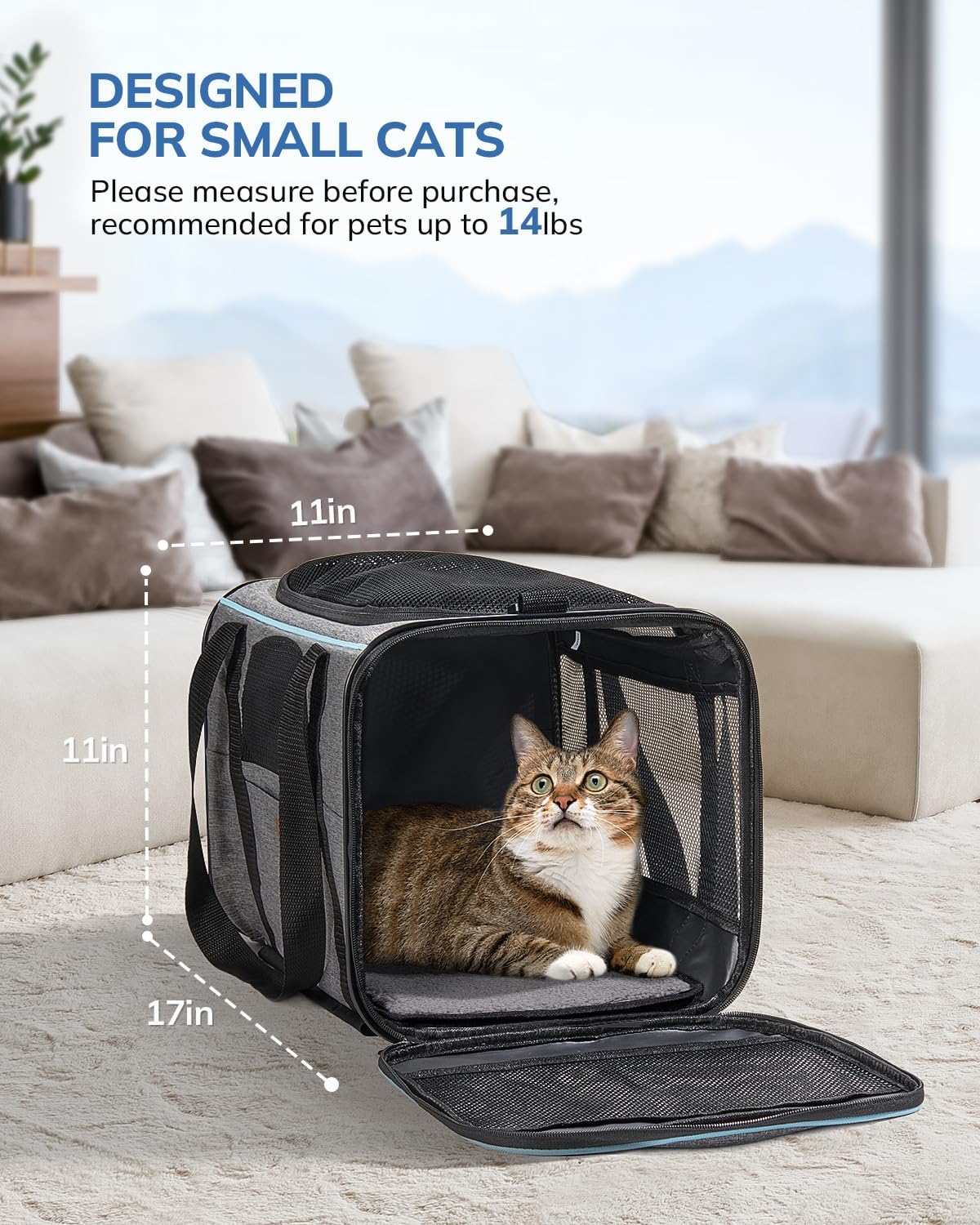Sac Transport Chat à roulette 43x28x28 6kg