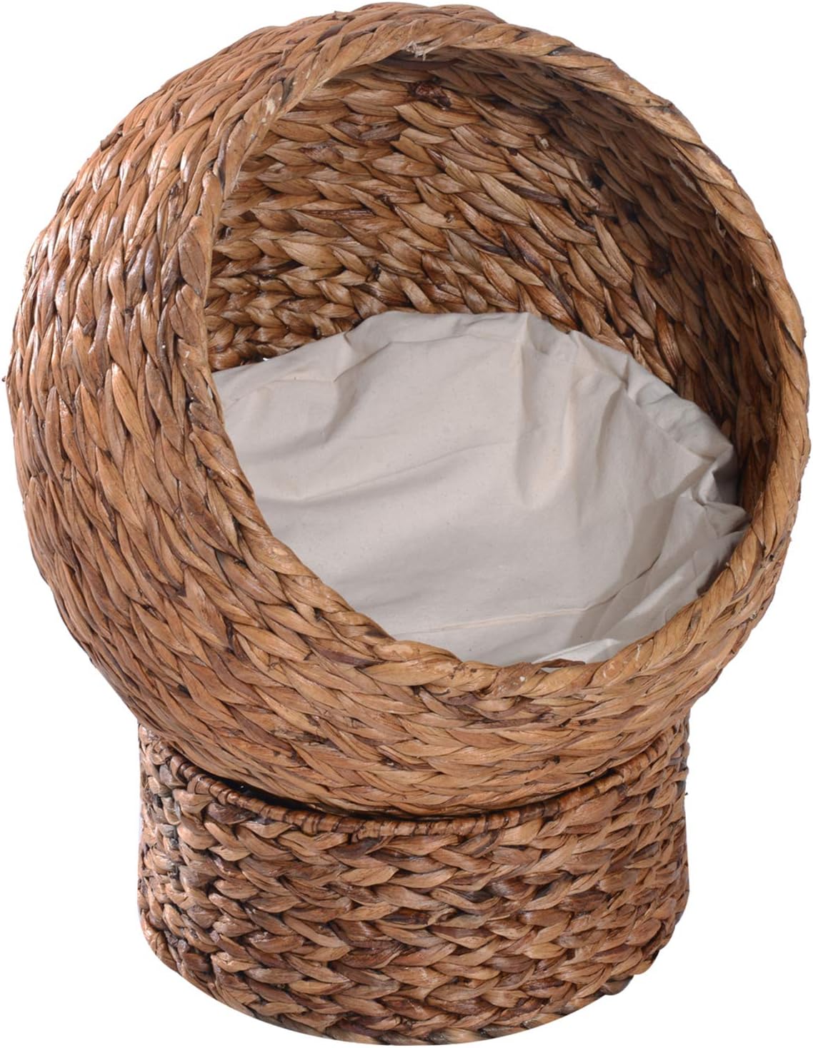 Panier Chat Coussin 42L x 33l x 52H cm Coussin Moelleux Beige Inclus