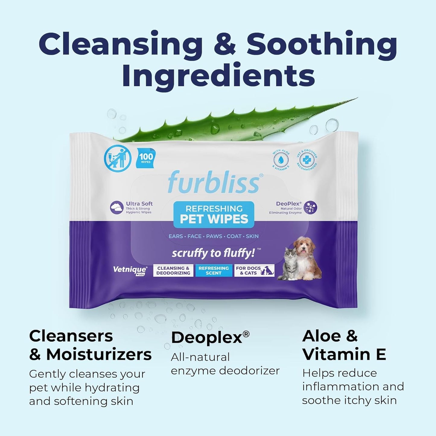 Lingettes pour Chat hygiéniques x100
