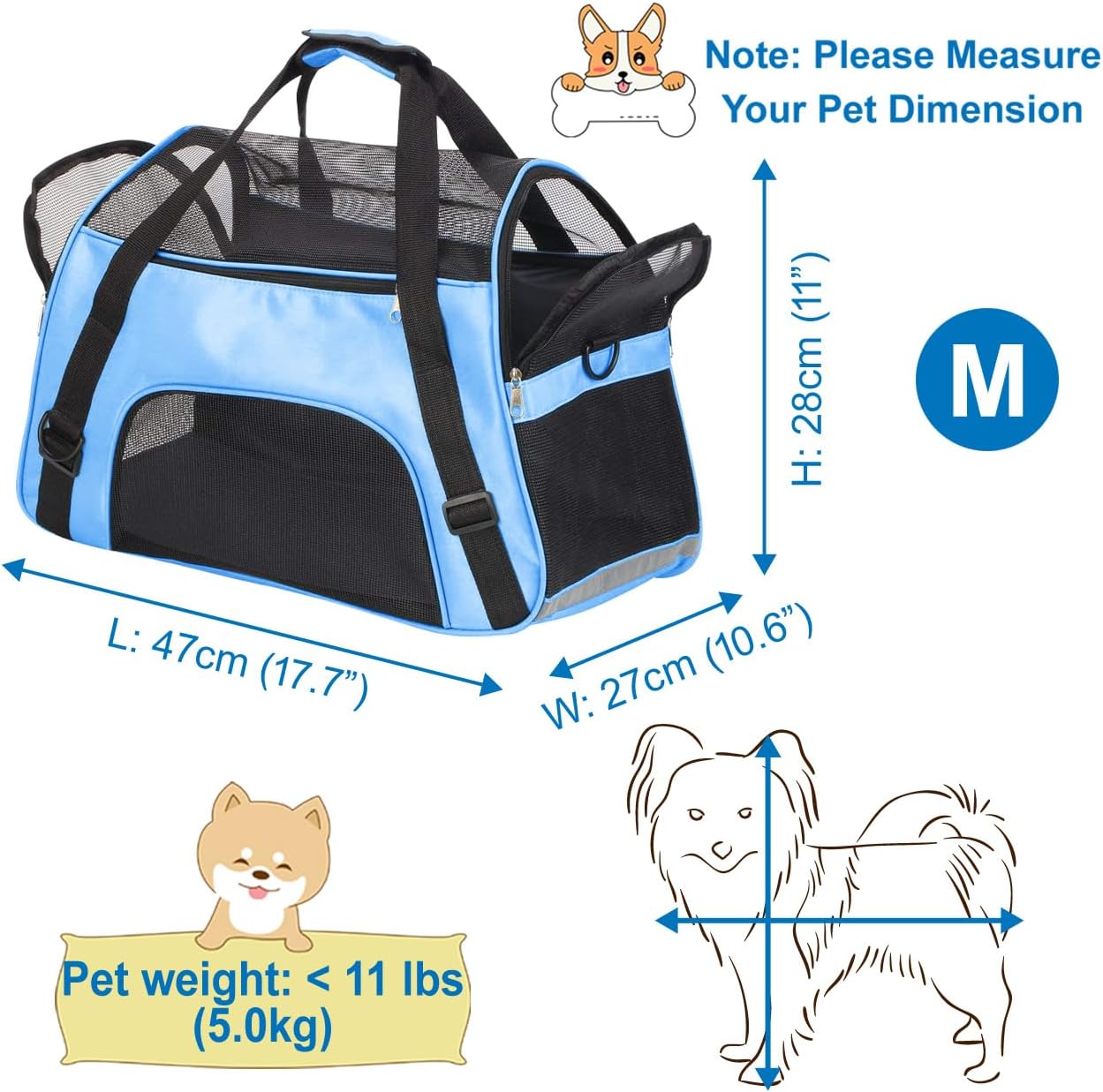 Sac Transport Chat M - 47x27x28cm 5kg