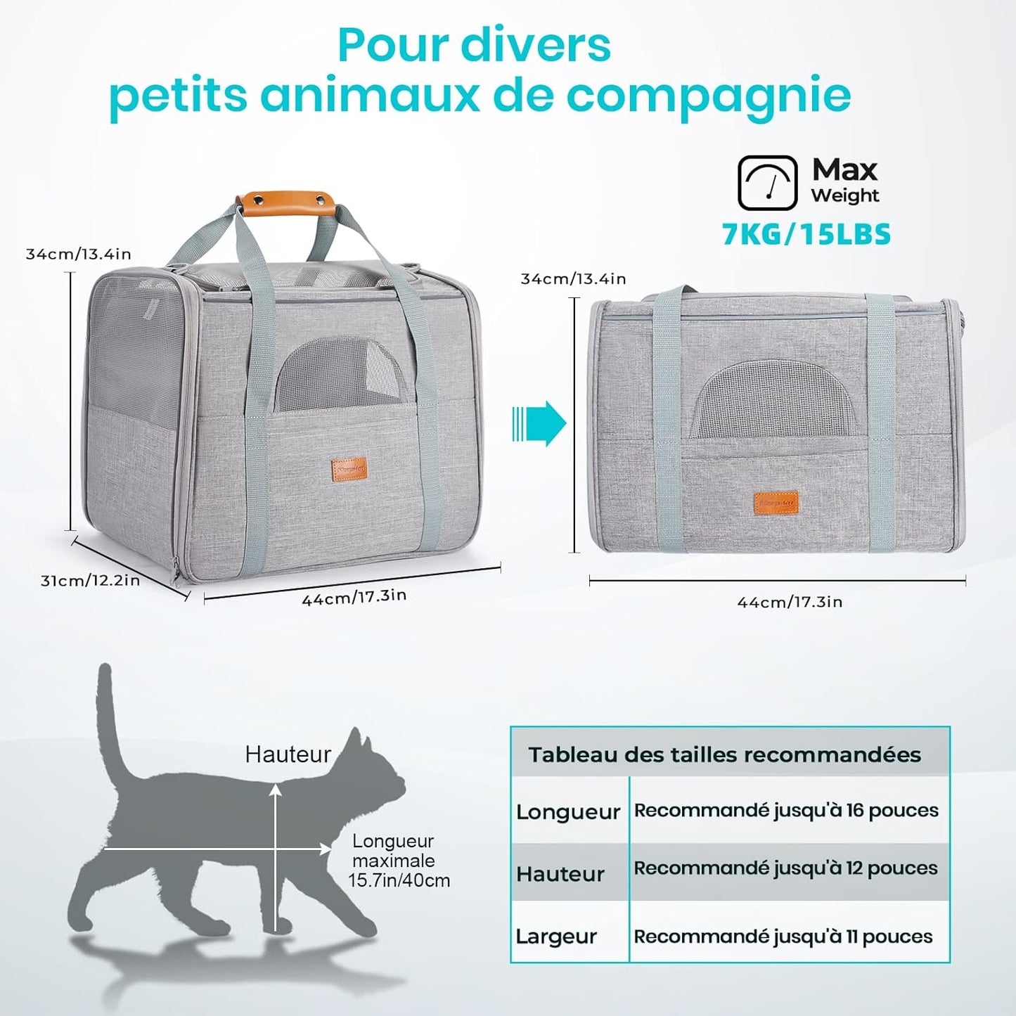 Sac Transport Chat 43,9 x 31 x 34 cm