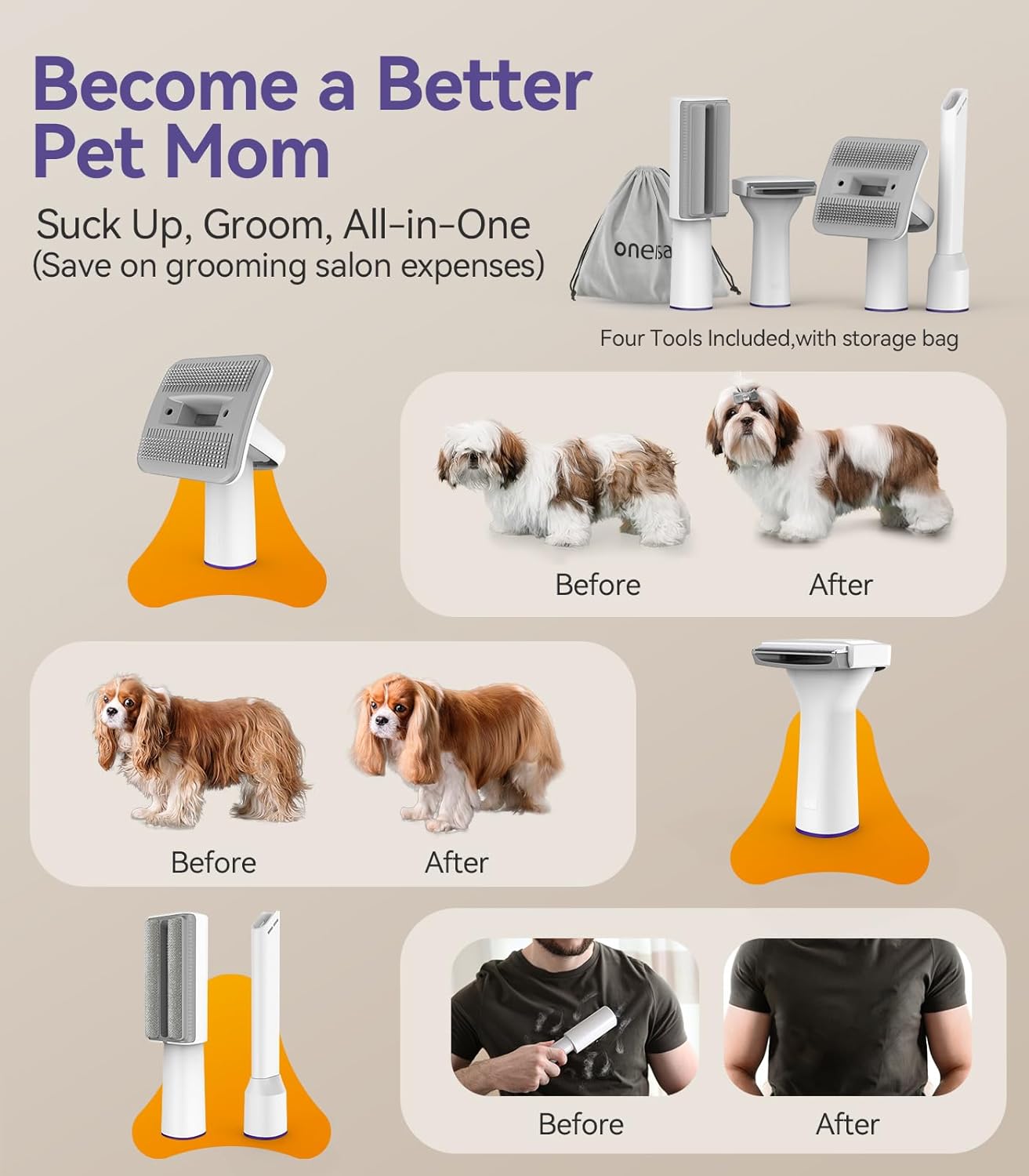 Toilettage chat Tondeuse Aspirateur