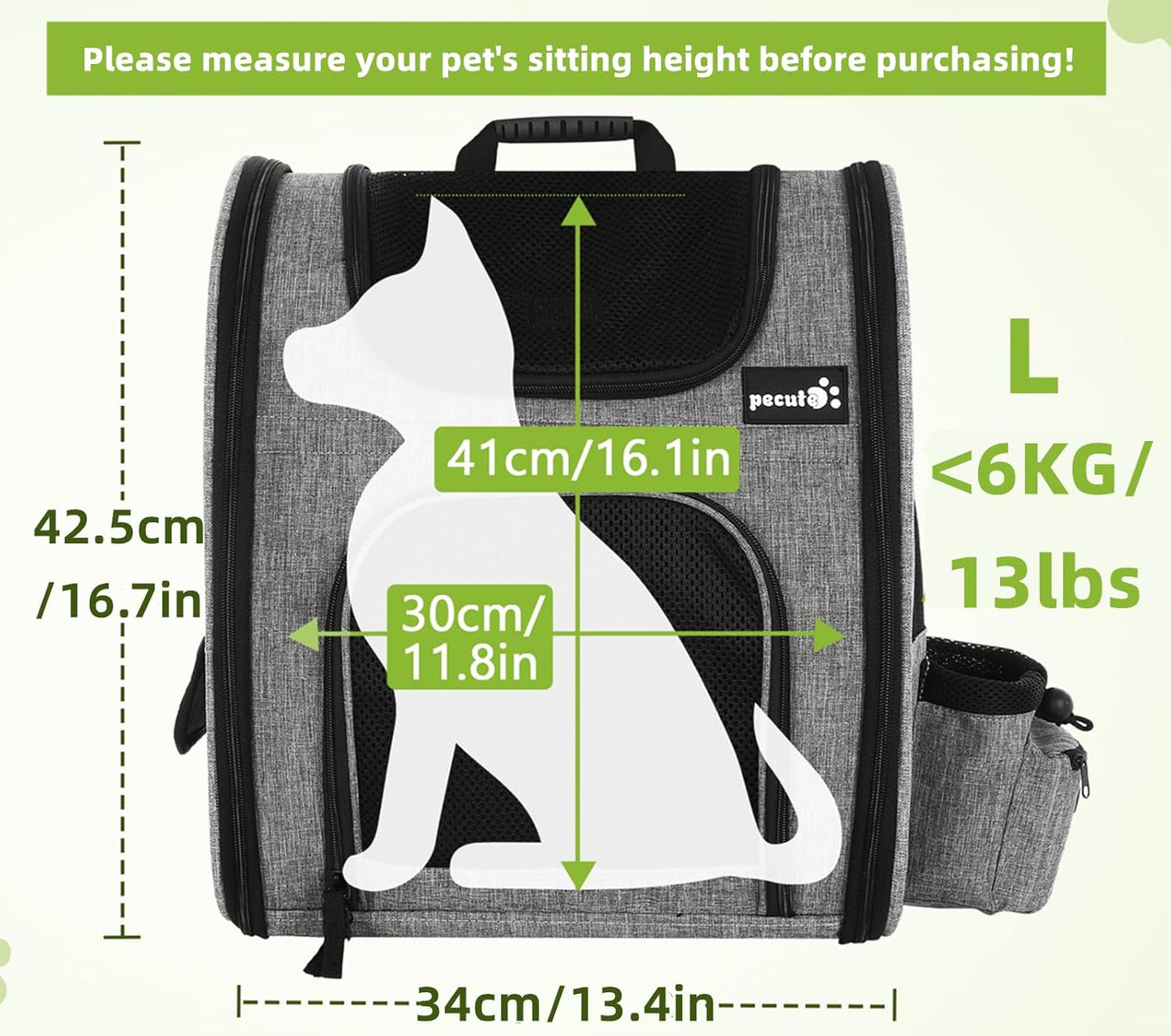 Sac Transport Chat L/XL/XXL de 6 à 10kg