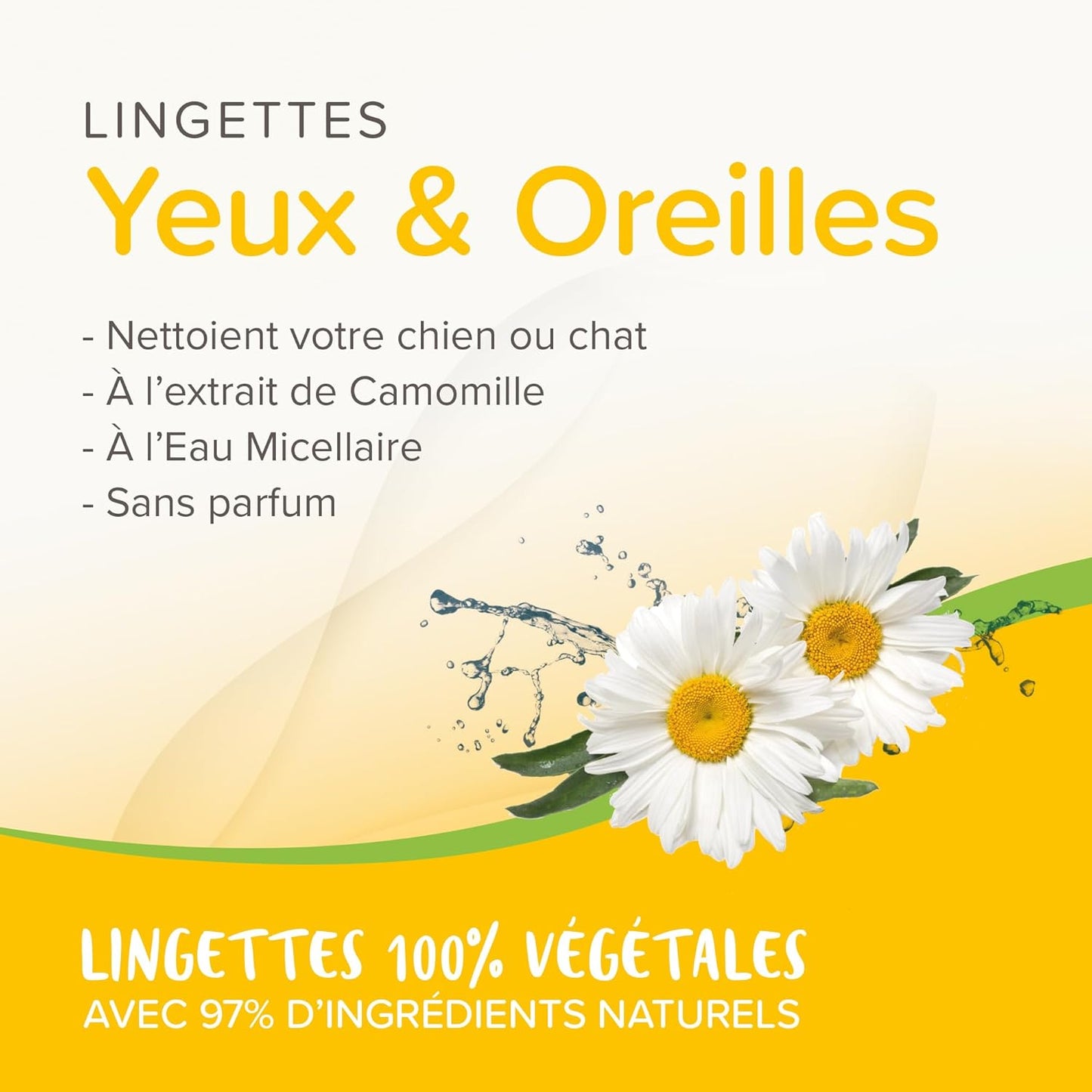 Lingettes pour Chat Oreilles & Yeux 100% végétales
