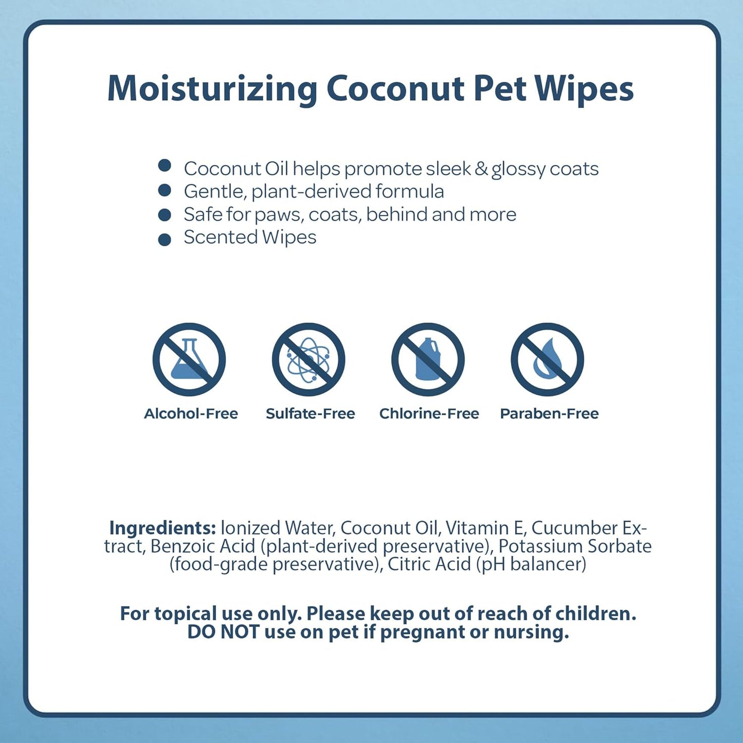Lingettes pour Chat Hydratant Noix de coco