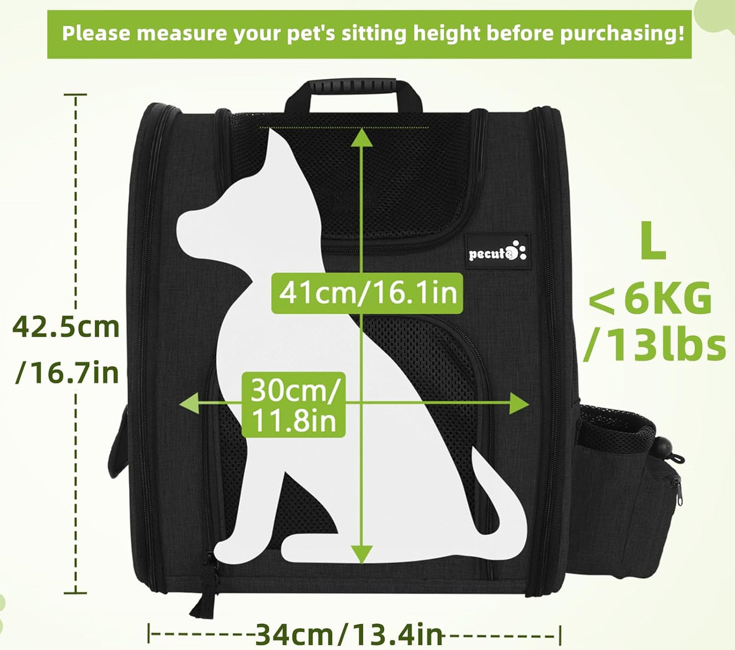 Sac Transport Chat L/XL/XXL de 6 à 10kg