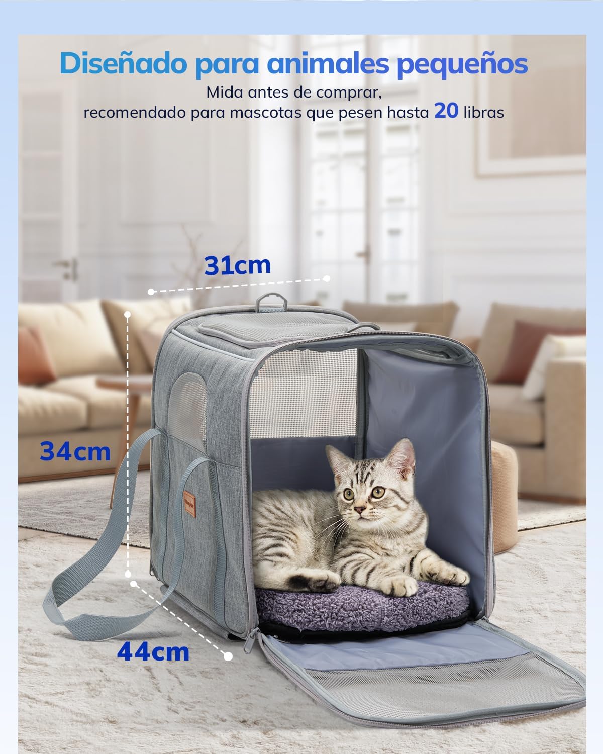 Sac Transport Chat à roulette 44x31x34 7kg