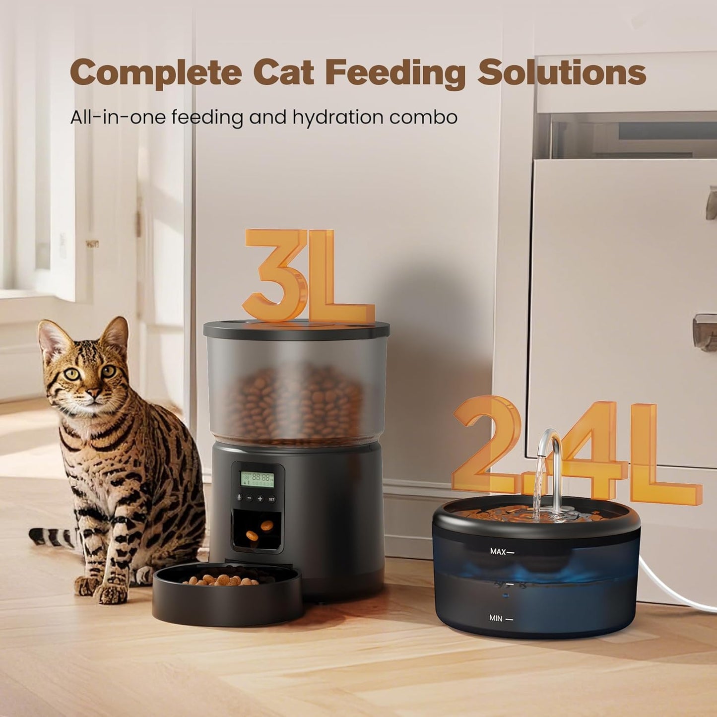 Distributeur Croquettes Chat 2,4L