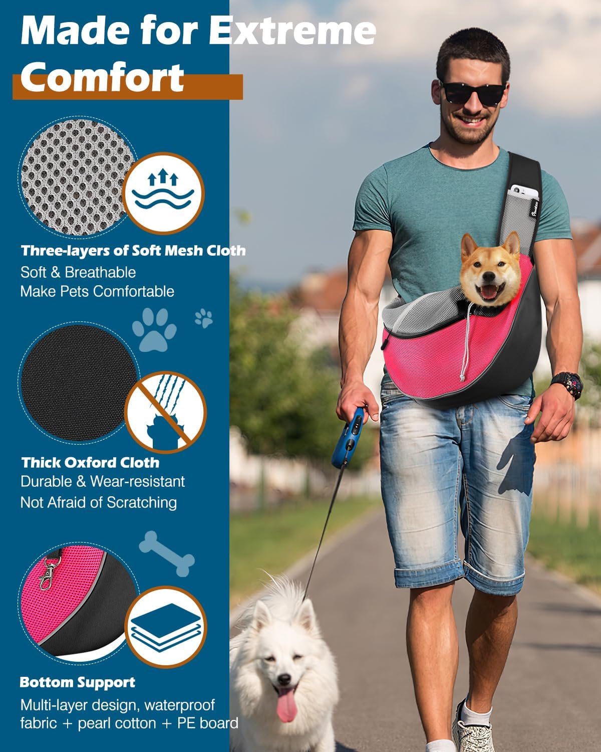 Sac Bandoulière Chat S/2.5kg M/4.5kg L/6.5kg