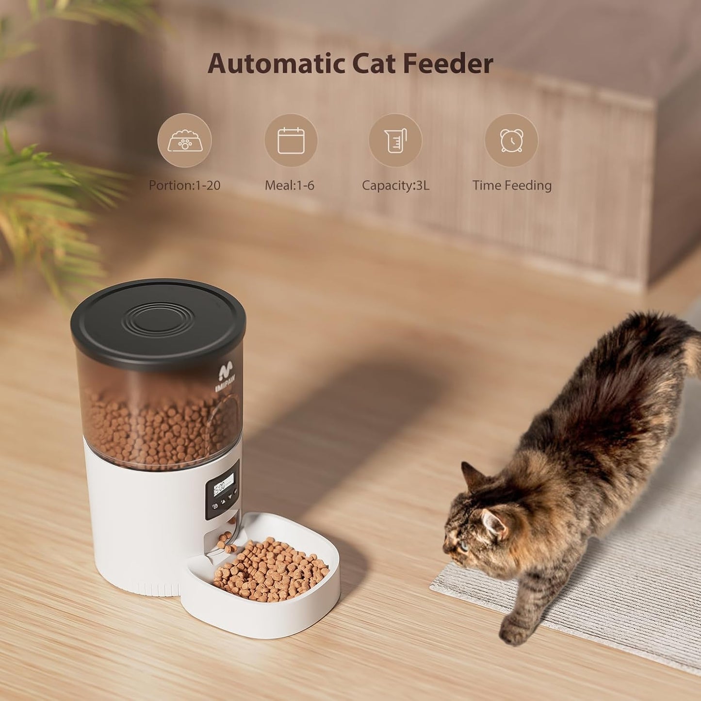 Distributeur Croquettes Chat A 1-6 Repas par Jour