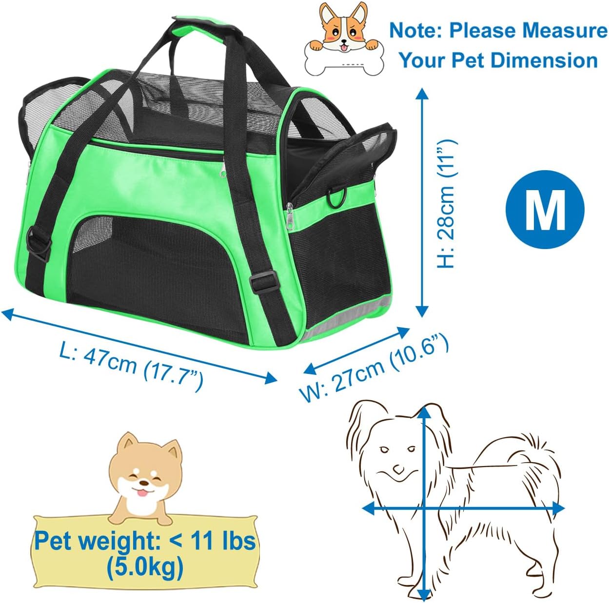 Sac Transport Chat M - 47x27x28cm 5kg