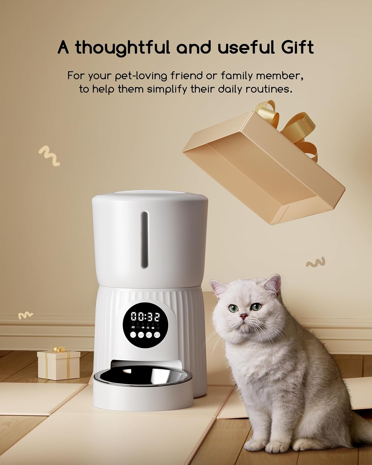 Distributeur Croquettes Chat 4L