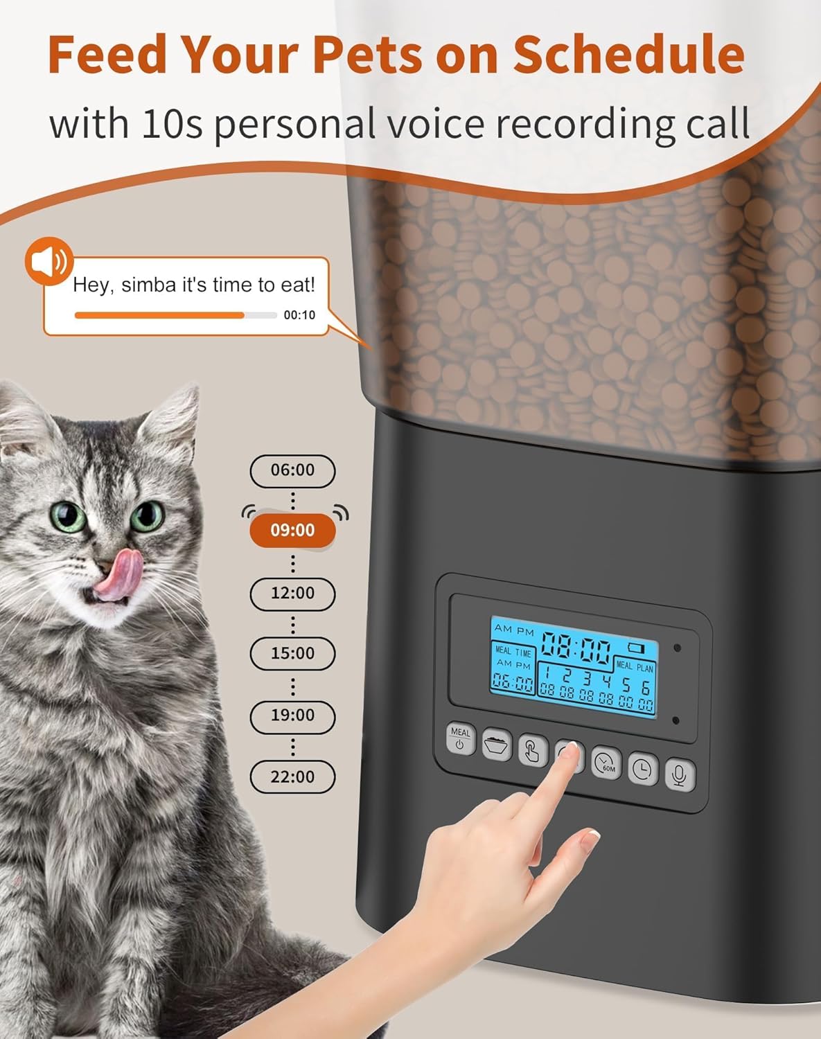 Distributeur Croquettes Chat 3.5L