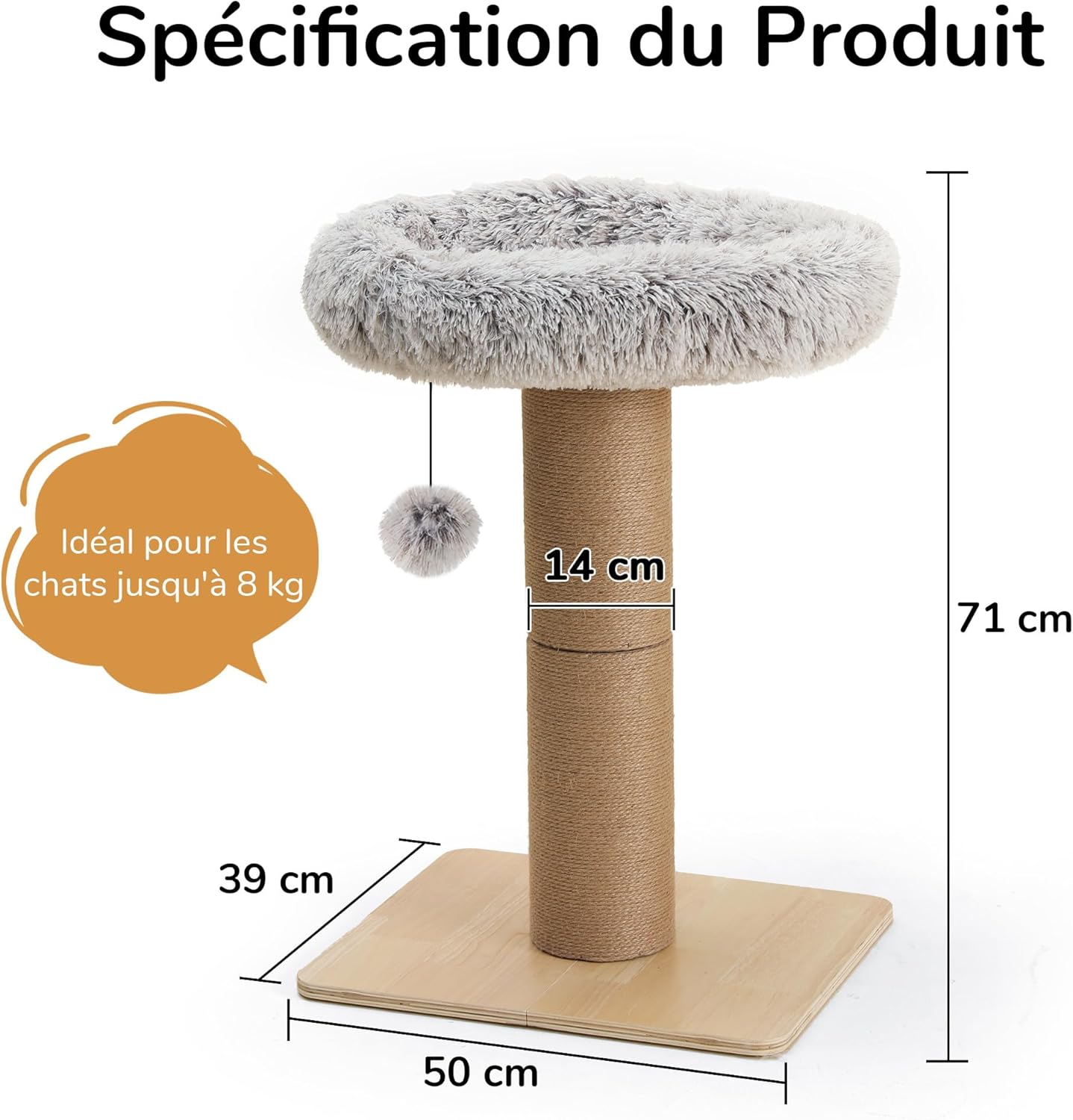 Arbre à chat avec lit