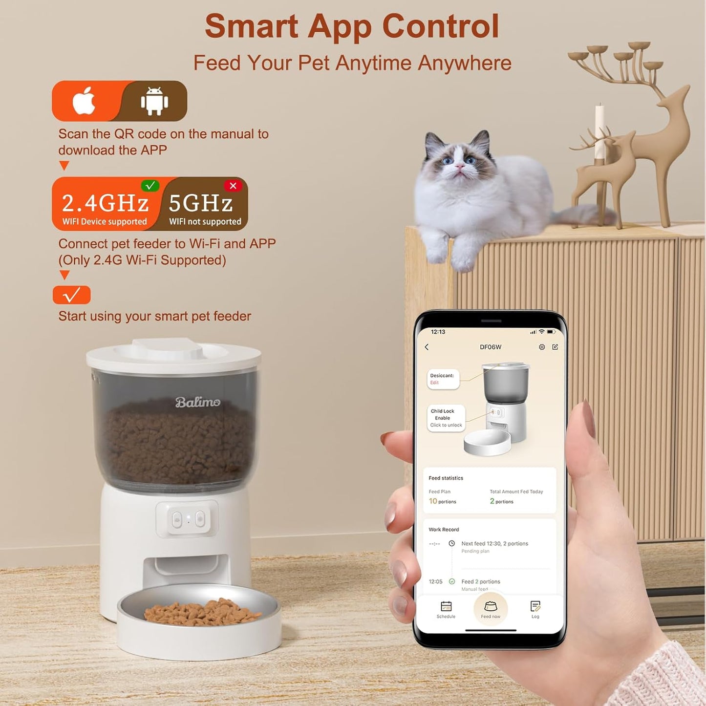 Distributeur Croquettes Chat 3L