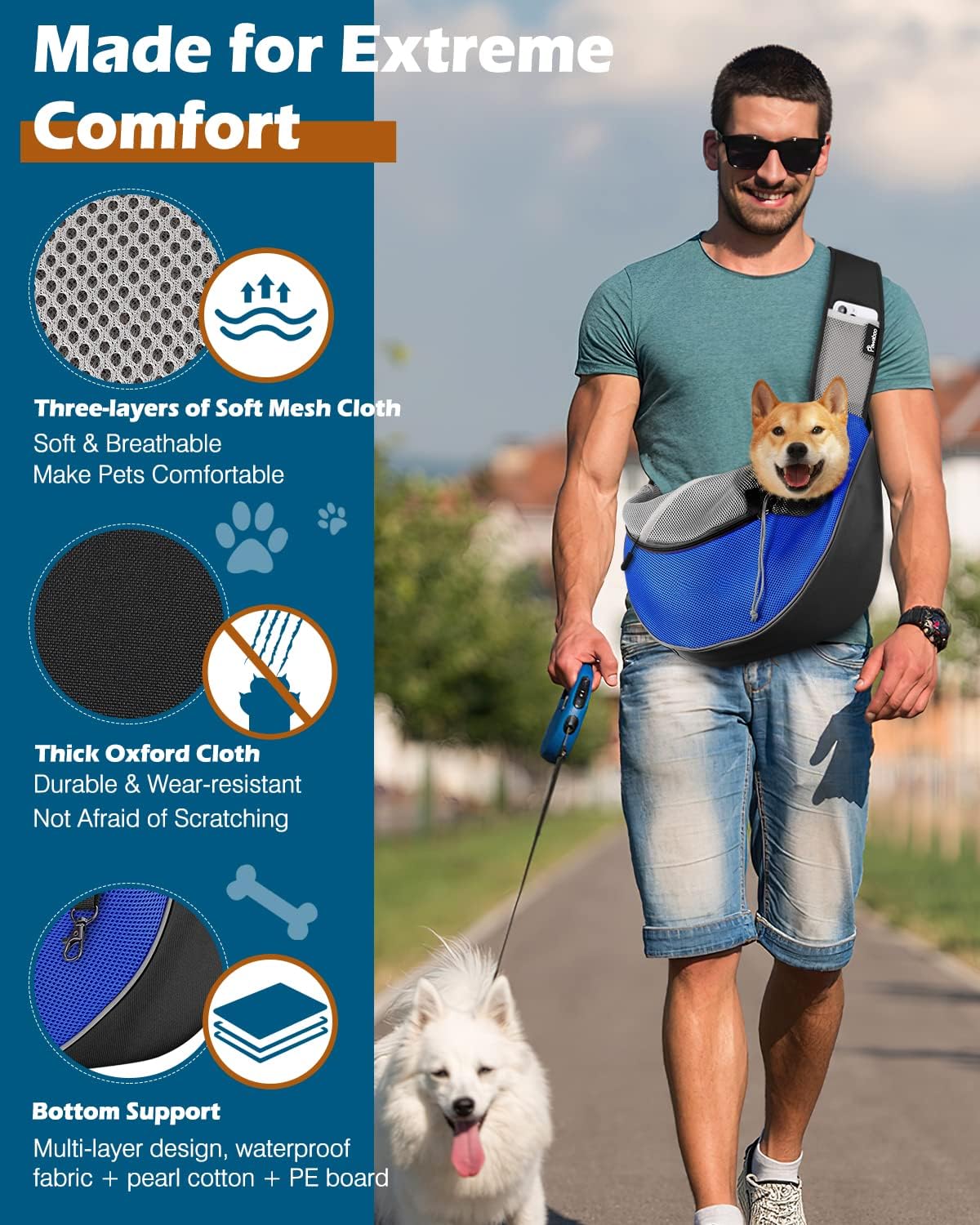 Sac Bandoulière Chat S/2.5kg M/4.5kg L/6.5kg