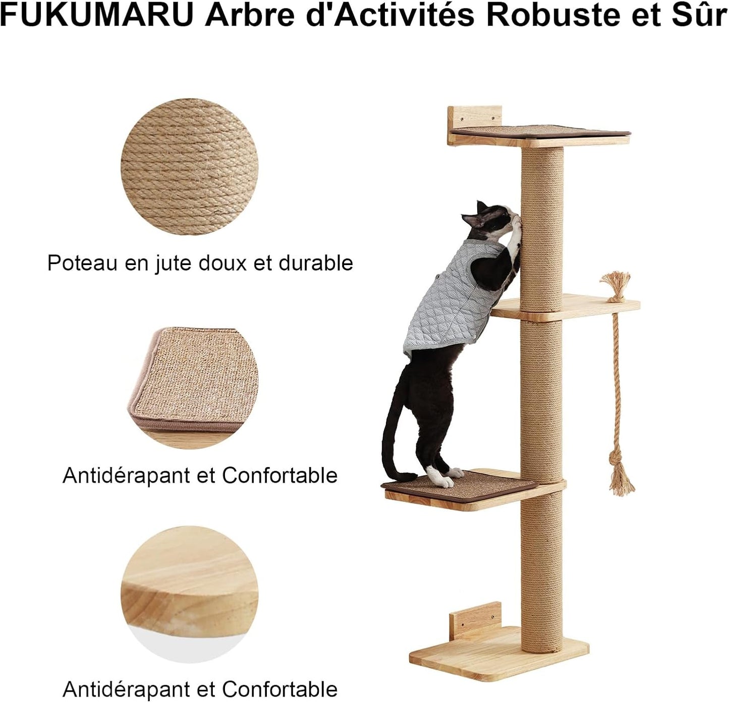 Arbre à chat Mural griffoir de 127 cm