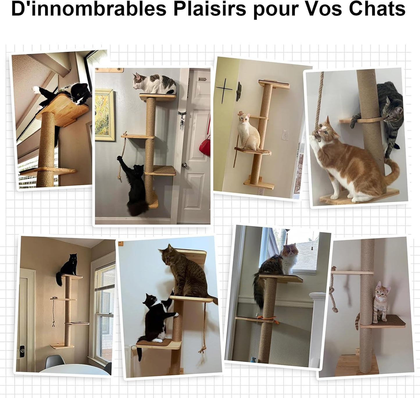 Arbre à chat Mural griffoir de 127 cm