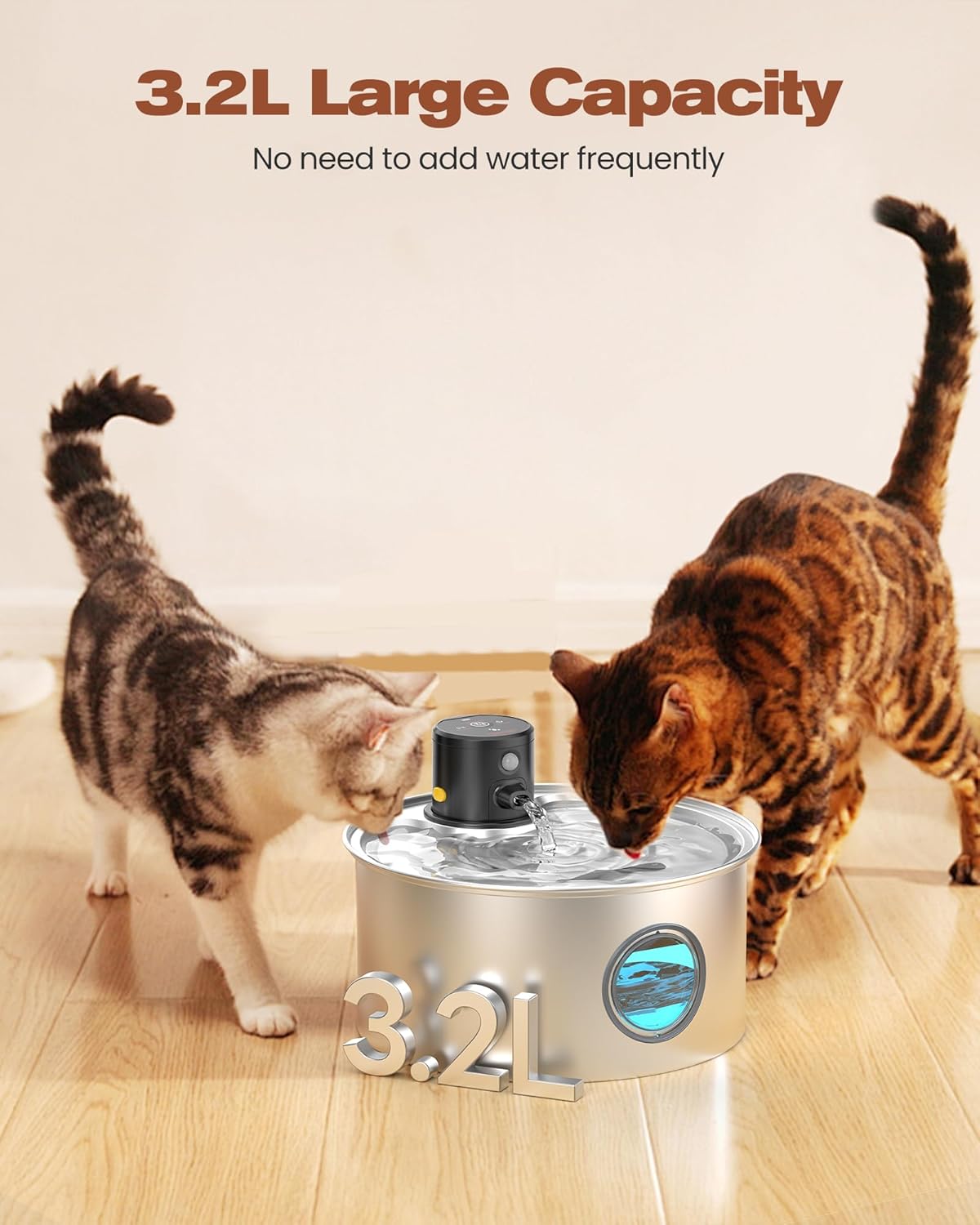 Fontaine à Eau Chat INOX 3.2L