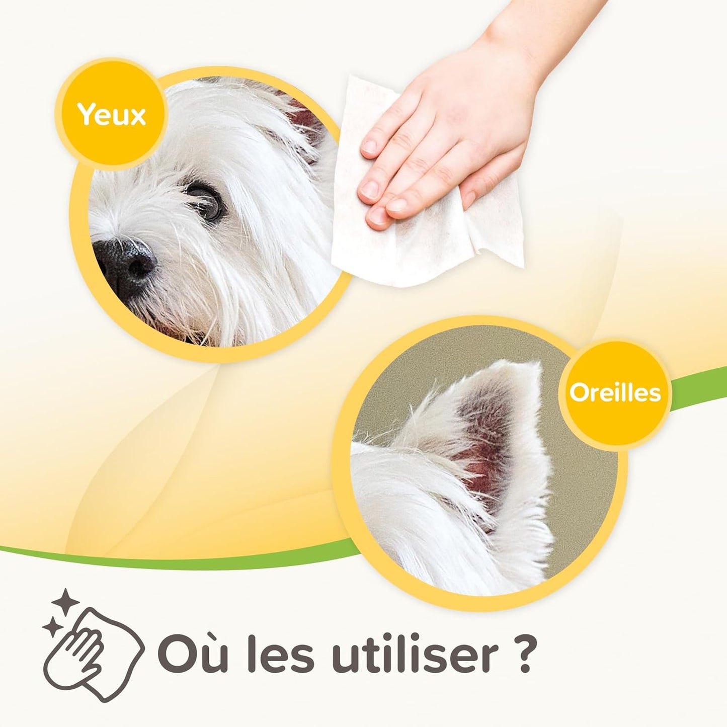 Lingettes pour Chat Oreilles & Yeux 100% végétales