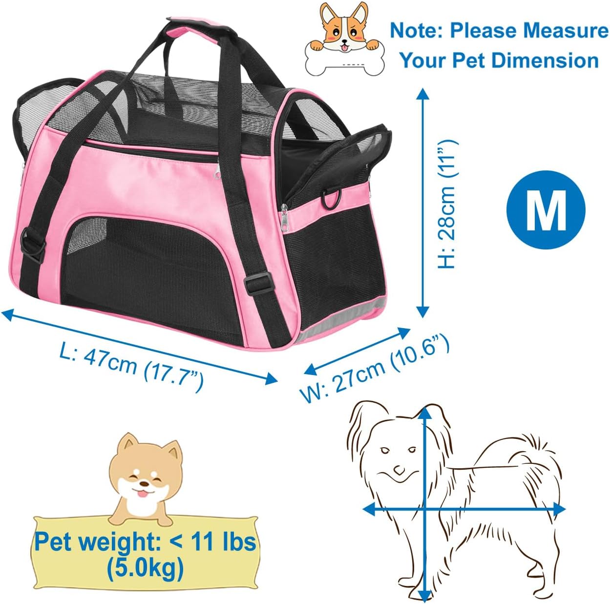 Sac Transport Chat M - 47x27x28cm 5kg