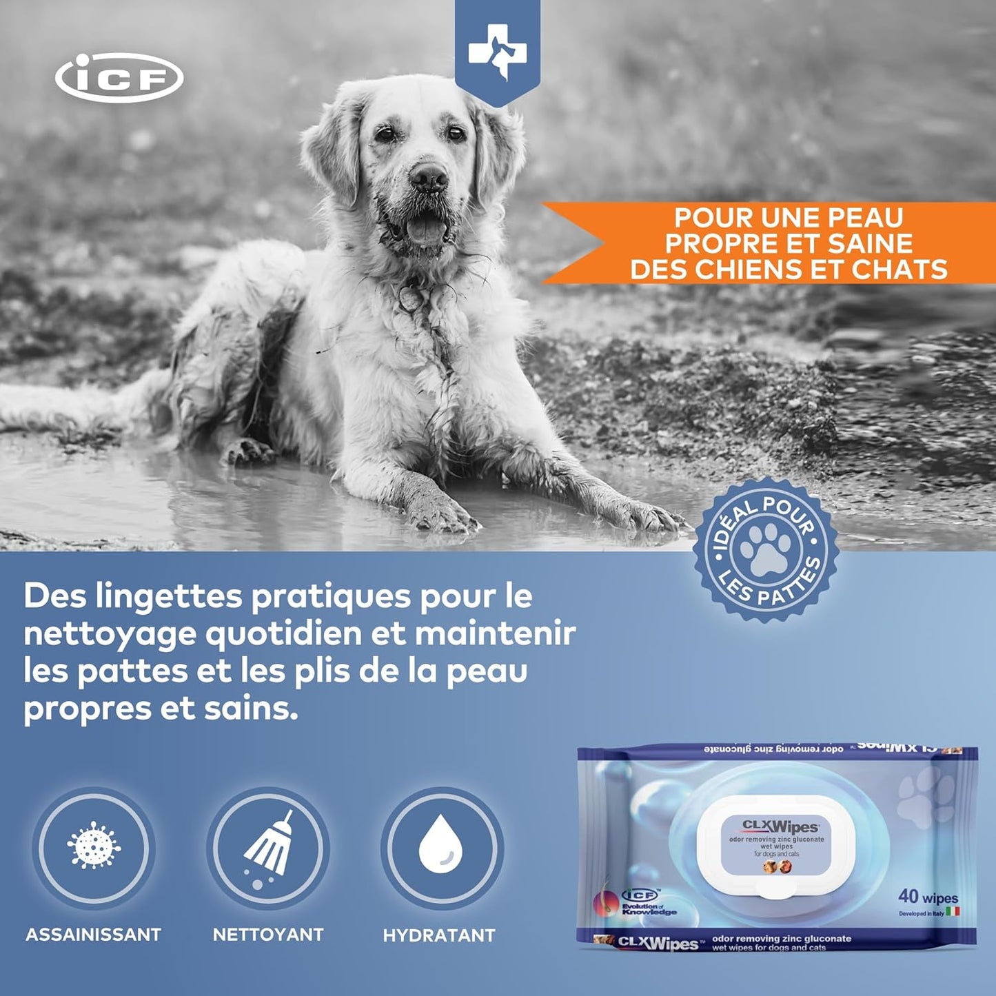 Lingettes pour Chat Assainissantes et Hydratantes x40