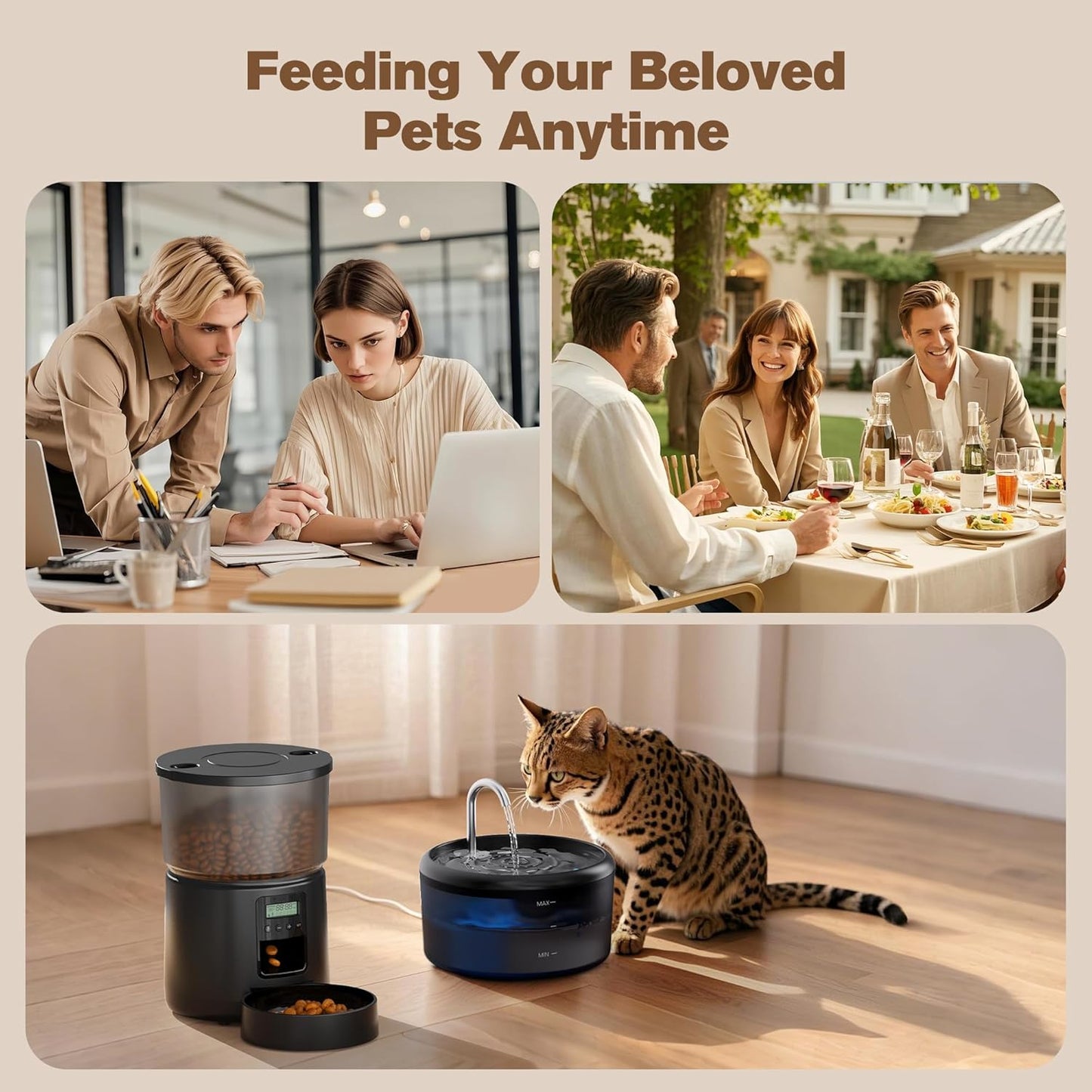 Distributeur Croquettes Chat 2,4L