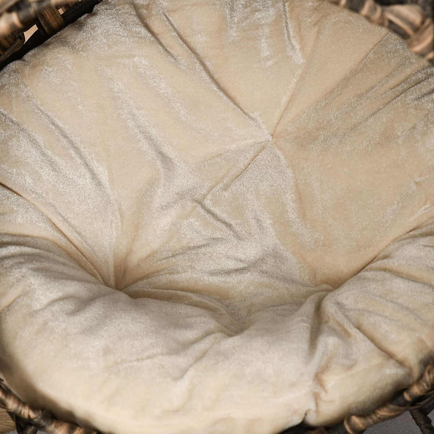 Panier Chat Coussin Ø 52 x 58H cm Coussin Moelleux Beige Inclus