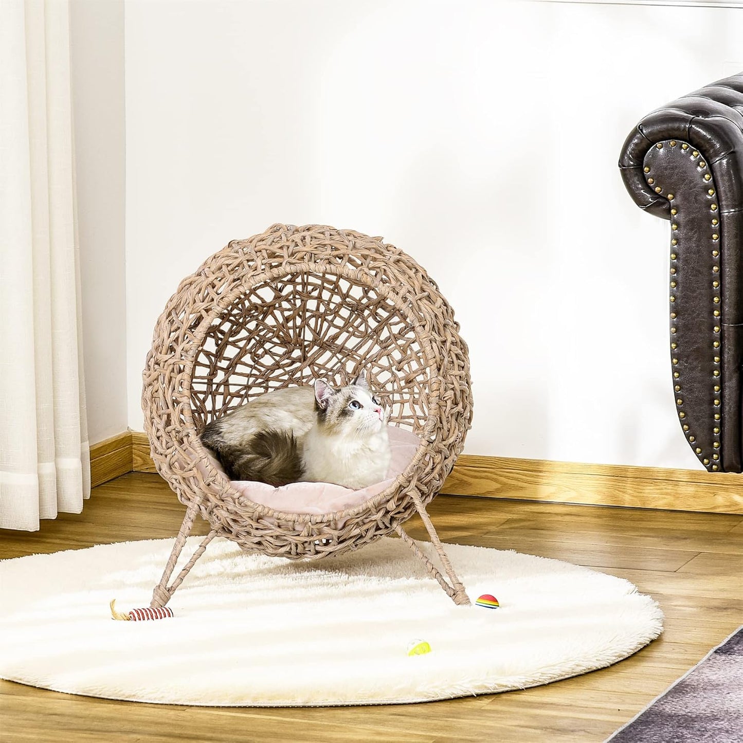 Panier Chat Coussin Ø 52 x 58H cm Coussin Moelleux Inclus