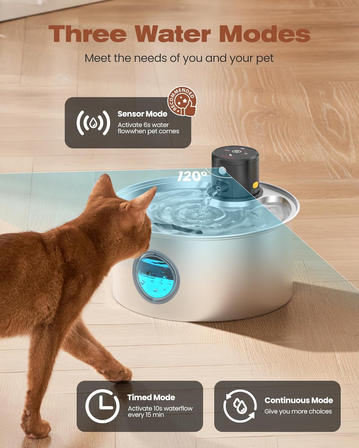 Fontaine à Eau Chat INOX 3.2L