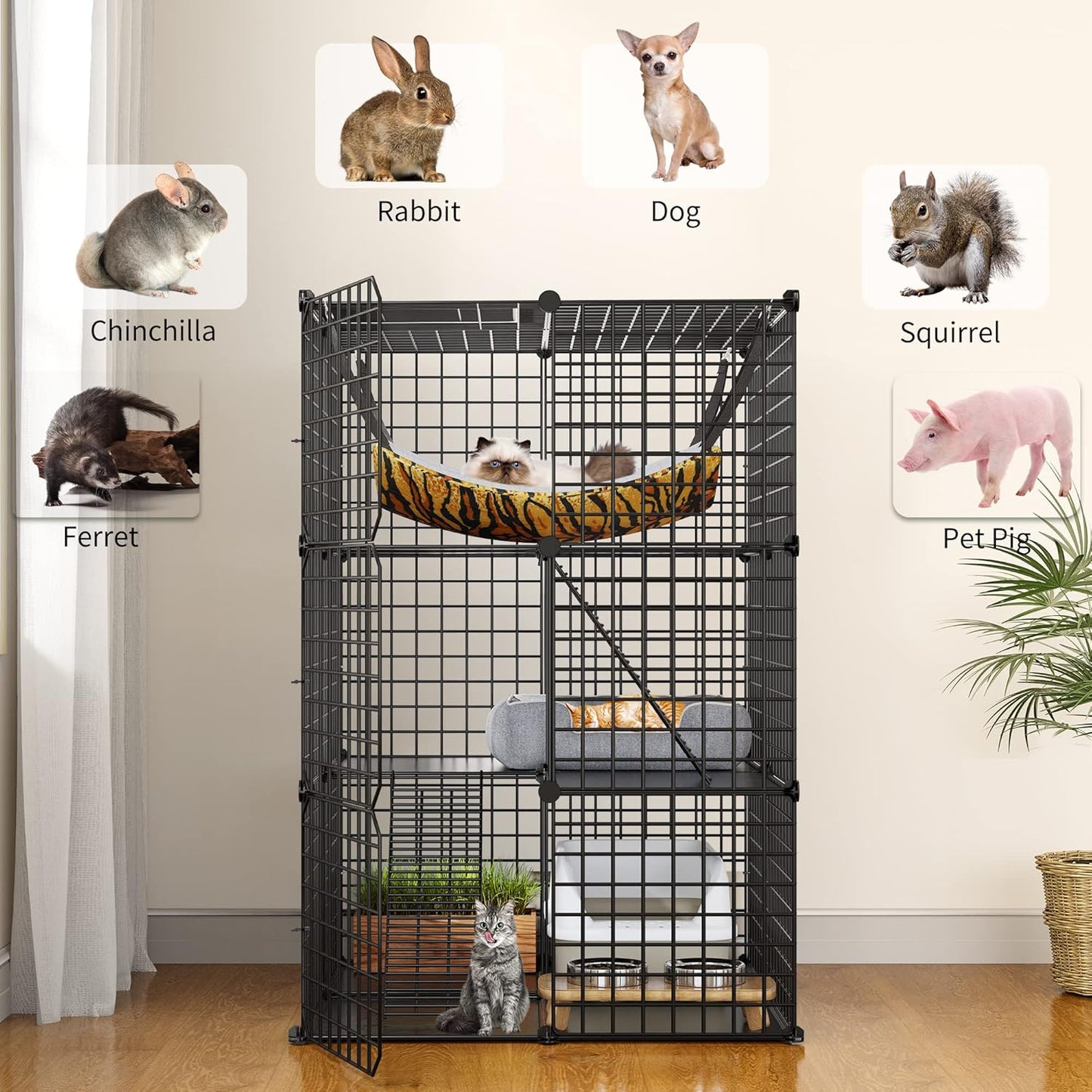 Enclos Chat 72x72x104 cm