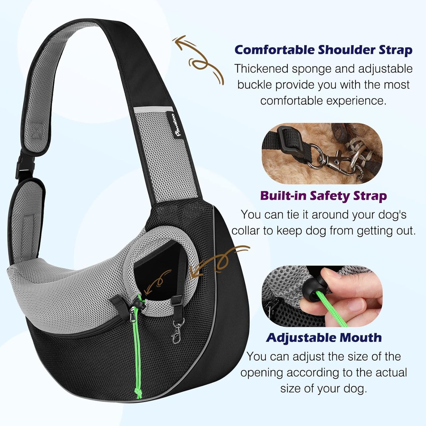 Sac Bandoulière Chat S/2.5kg M/4.5kg L/6.5kg