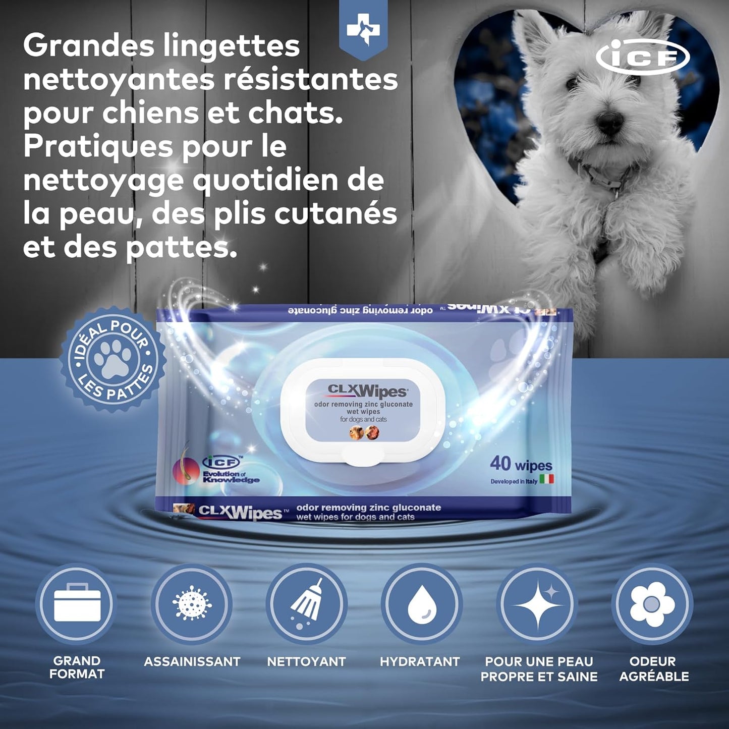 Lingettes pour Chat Assainissantes et Hydratantes x40
