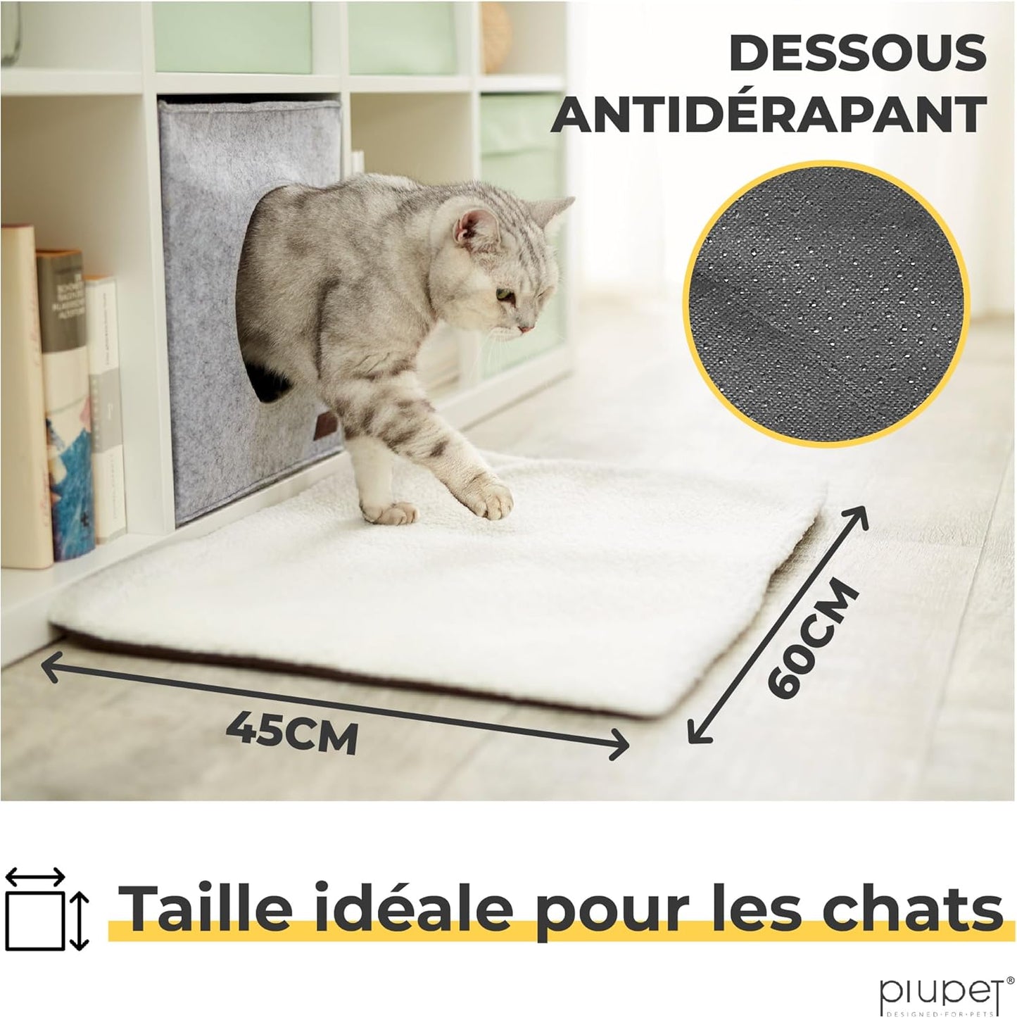 Panier Chat Coussin Auto-Chauffant 60x45cm