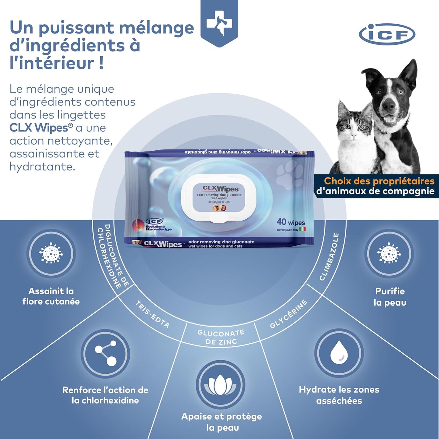 Lingettes pour Chat Assainissantes et Hydratantes x40
