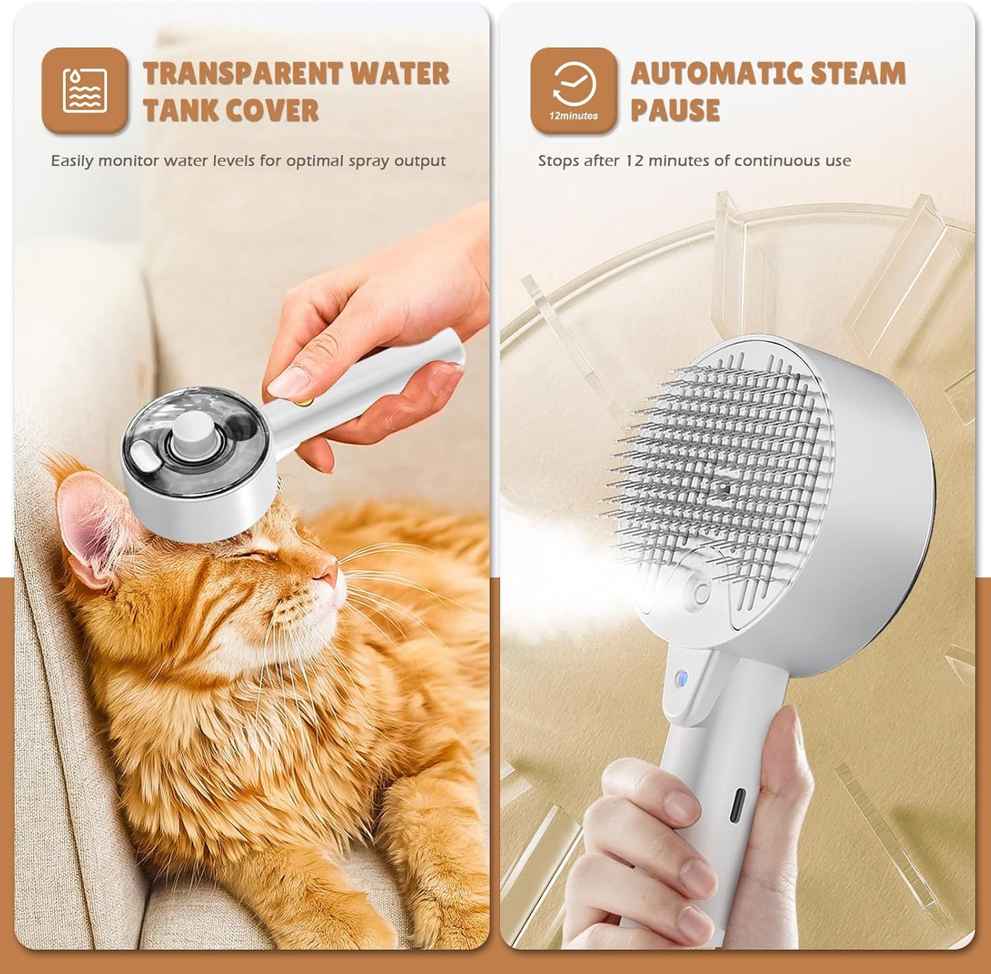 Brosse Chat Vapeur 4 en 1