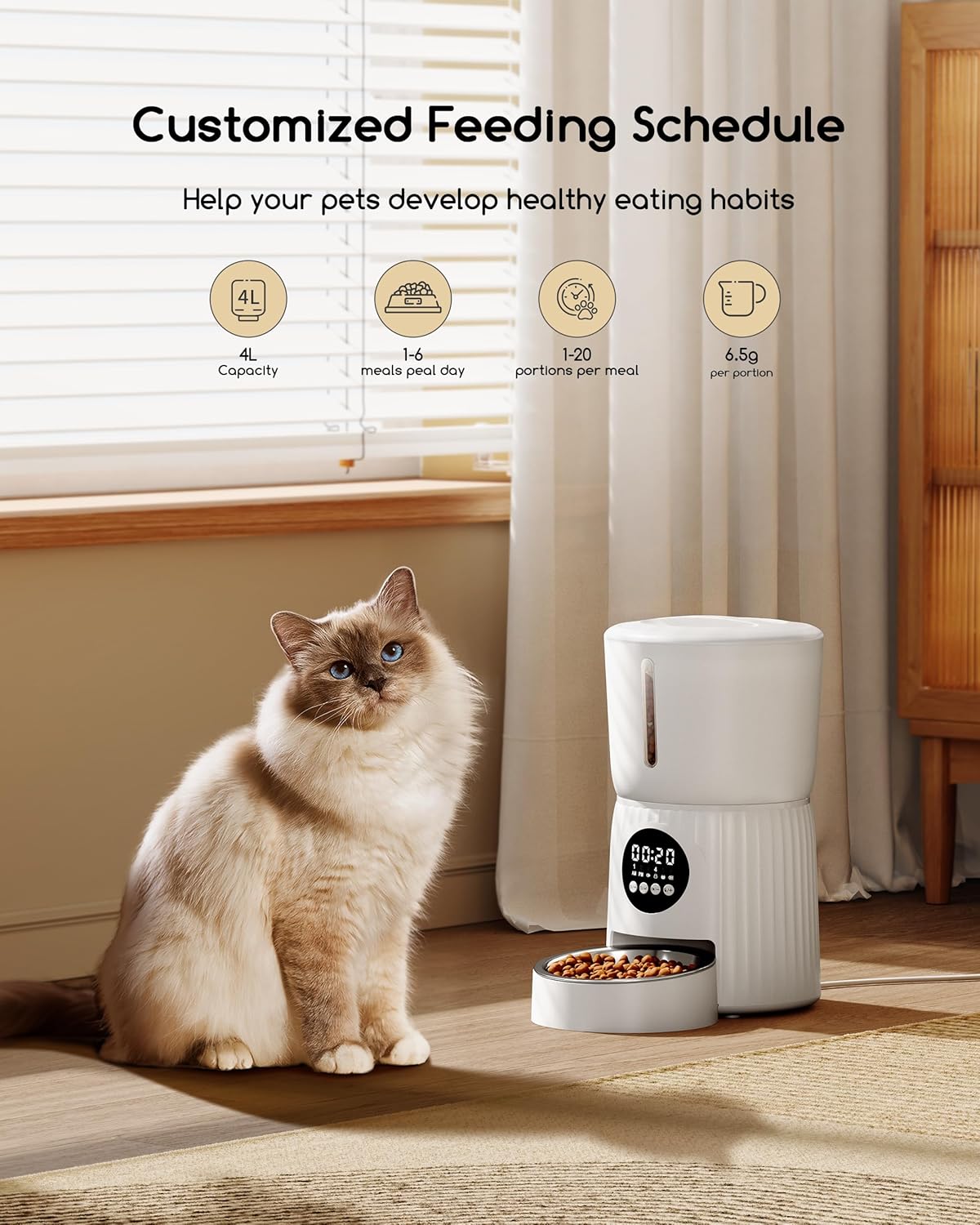 Distributeur Croquettes Chat 4L