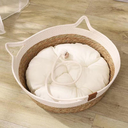 Panier Chat Coussin 100 % coton, 40 x 40 x 13 cm